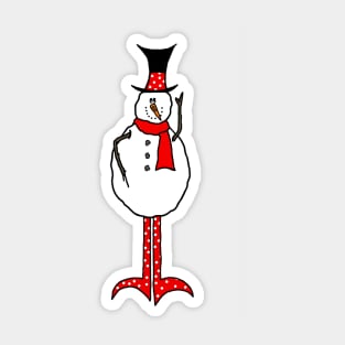 Polka Dot Snowman Sticker